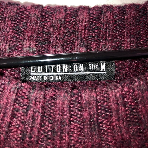 Oversized Knit Sweater Maroon - Picture 3 of 3